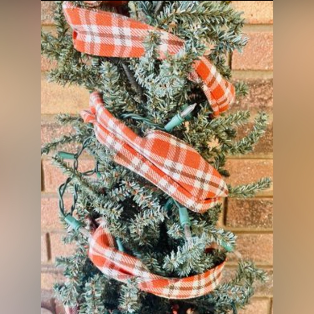 *Fall Orange Plaid Ribbon - Picture 5 of 10